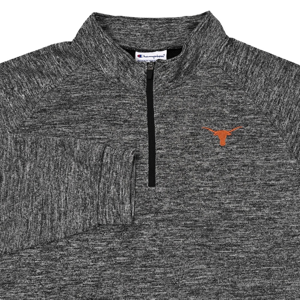 Champion 1/4 Zip Pullover Men's 2XL Gray Heather Texas Longhorns Long Sleeve EUC